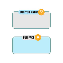 Did You Know and fun fact label design Logo design. Vector illustration