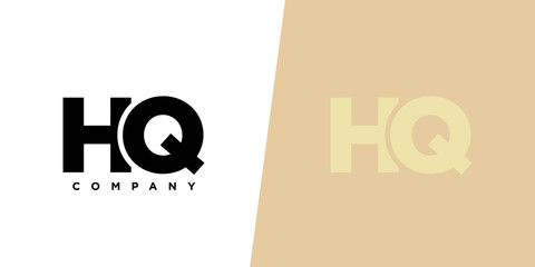 Letter H and Q, HQ logo design template. Minimal monogram initial based logotype.