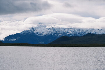 snow covered mountains