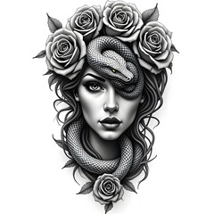 Black & Grey Tattoo Design 