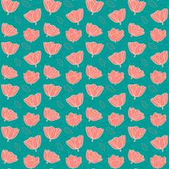 Seamless Floral Pattern with Petals