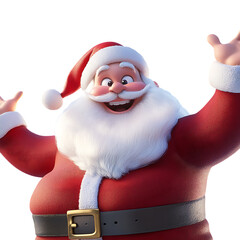 Joyful Cartoon Santa Claus Celebrating Christmas