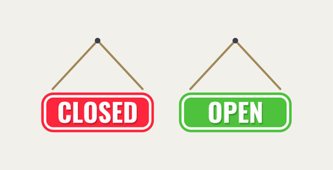 red closed and green open sale labels tag