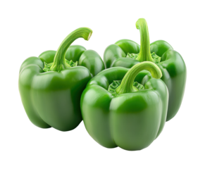 Harvesting fresh green bell peppers local farm food isolated on transparent background