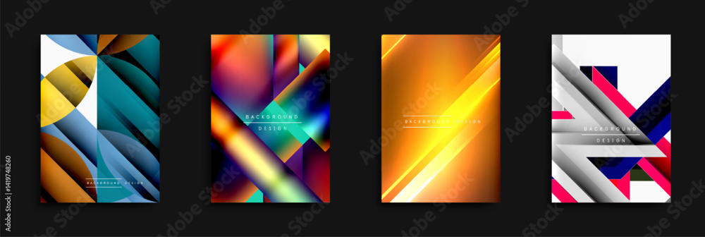 Leinwandbilder abstract geometric designs. vibrant colors, dynamic shapes, modern backgrounds. gradient effects cre