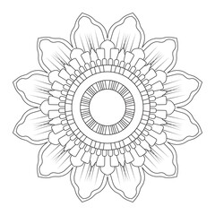 Mandala Coloring Pages for Adults. abstract flower vector illustration
