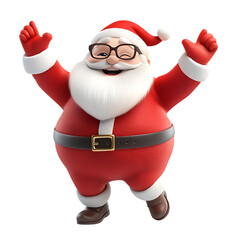 Joyful Cartoon Santa Claus Celebrating Christmas