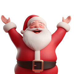 Joyful Cartoon Santa Claus Celebrating Christmas