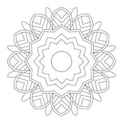 Mandala Coloring Pages for Adults. vector illustration of a snowflake