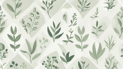 Elegant Sage Green Botanical Seamless Pattern Soft Subtle Foliage Design for Fabric Wallpaper