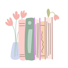 Vector illustration of Book with spring flowers on white background