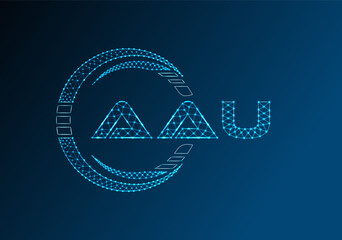 AAU low poly letter logo vector design. AAU lower poly logo design.