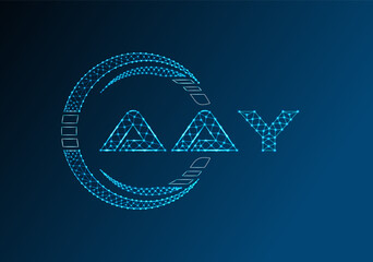 AAY low poly letter logo vector design. AAY lower poly logo design.