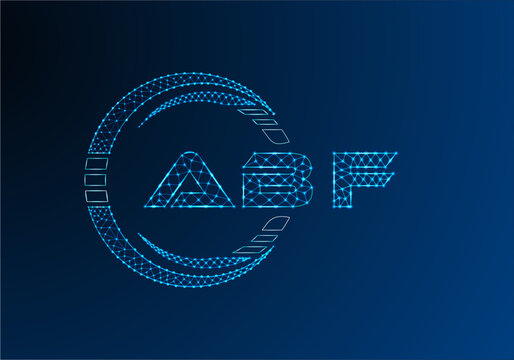 ABF low poly letter logo vector design. ABF lower poly logo design.