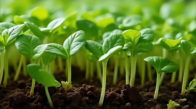 Time-lapse of microgreens growing thick and lush