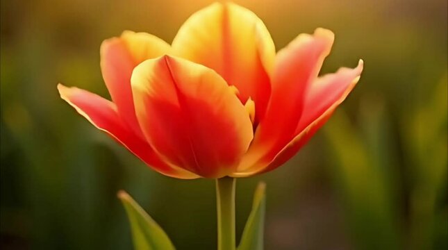 Time-lapse of a tulip opening and closing with the sunlight