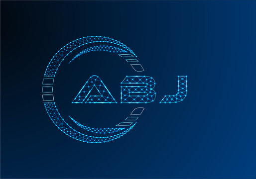 ABJ low poly letter logo vector design. ABJ lower poly logo design.