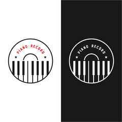 Piano Logo, Musical Instrument Vector, Design For Music Store, Piano Music Class
