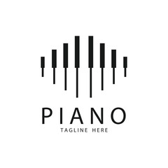 Piano Logo, Musical Instrument Vector, Design For Music Store, Piano Music Class