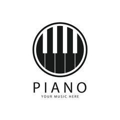 Piano Logo, Musical Instrument Vector, Design For Music Store, Piano Music Class