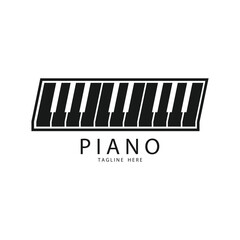 Piano Logo, Musical Instrument Vector, Design For Music Store, Piano Music Class