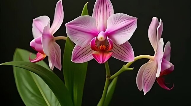 Time-lapse of an orchid slowly blooming over days