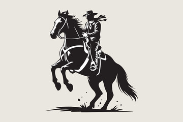 cowboy black illustration vector