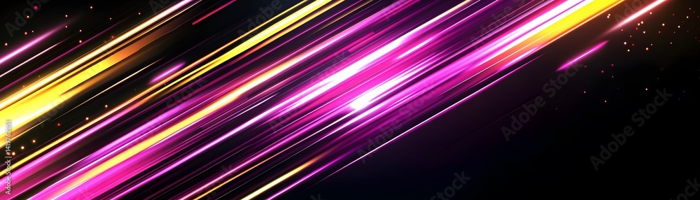 Poster dynamic diagonal lines of vibrant light and color.