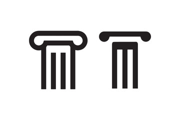 Ancient column icon in black silhouette Vector