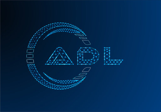 ADL low poly letter logo vector design. ADL lower poly logo design.
