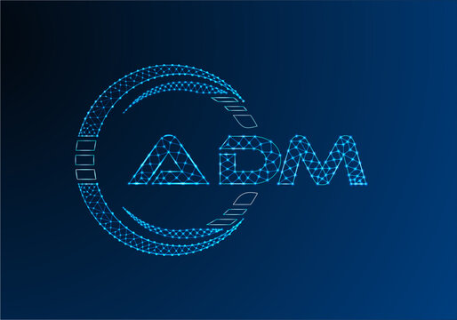 ADM low poly letter logo vector design. ADM lower poly logo design.