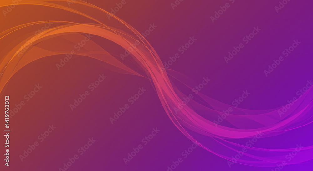 Aufkleber abstract background with flowing orange and pink waves on a gradient purple backdrop design element