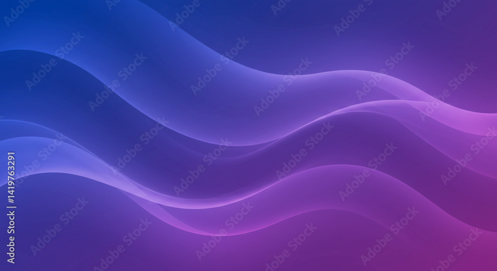 Aufkleber abstract waves of light flowing across a gradient of blue and purple color scheme for a background
