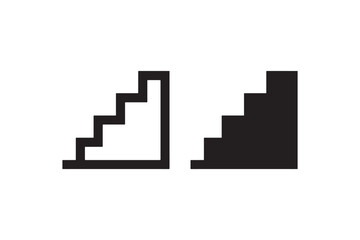 Obraz premium Staircase icon in black silhouette Vector