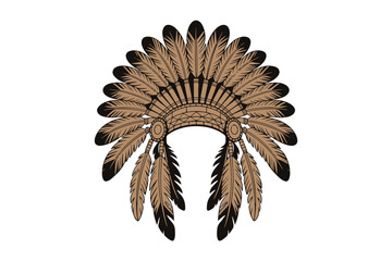 native american illustration vector