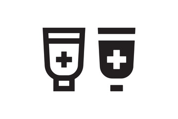 Medical ointment tube icon set Vector