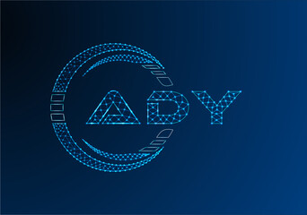 ADY low poly letter logo vector design. ADY lower poly logo design.