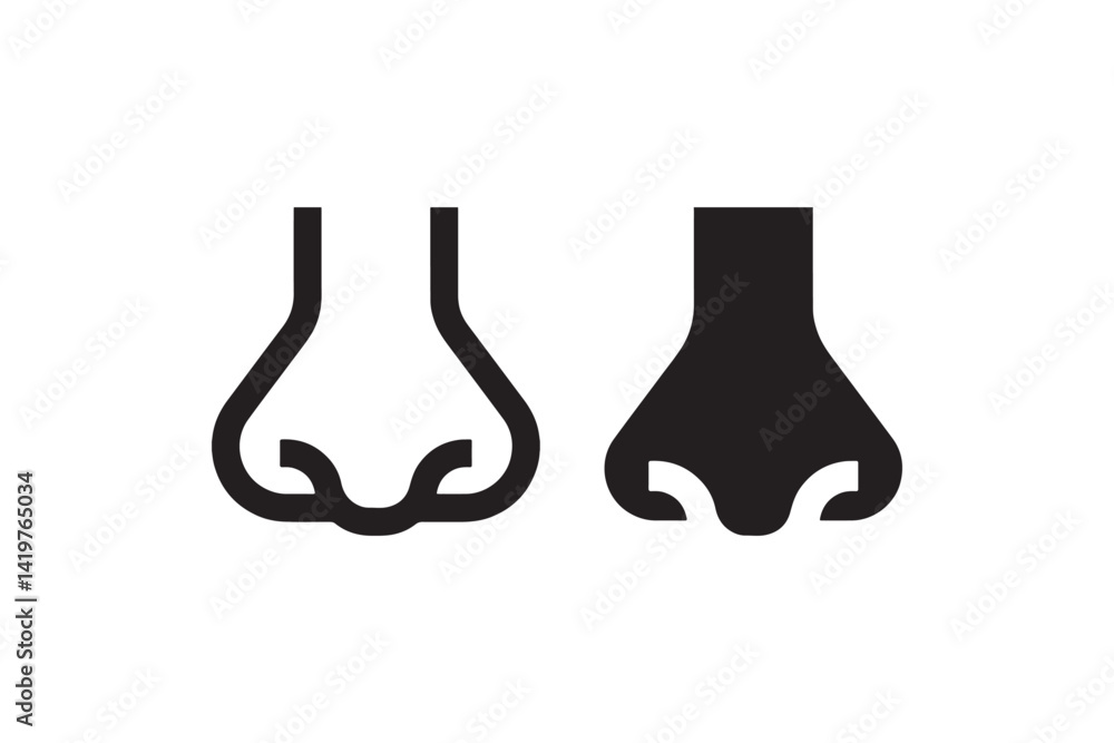Poster nose icon in outline and solid style vector