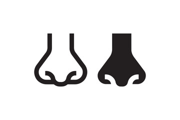 Nose icon in outline and solid style Vector