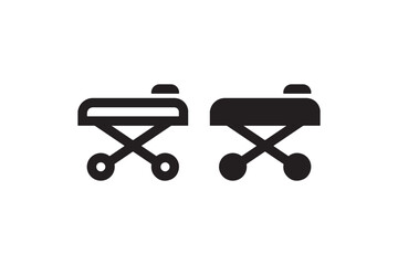 Hospital stretcher icon in outline and solid Vector