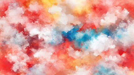 Obraz premium A vibrant abstract watercolor explosion of fiery hues and airy lightness