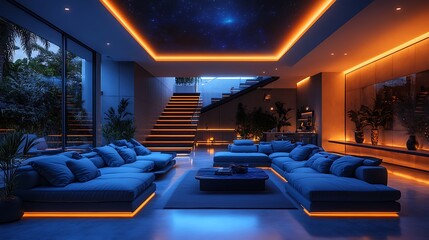 Stylish cyberpunk futuristic home vibe wallpaper