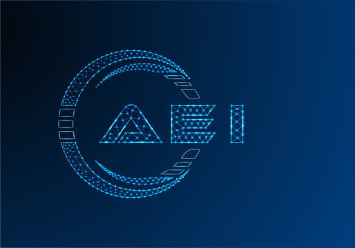 AEI low poly letter logo vector design. AEI lower poly logo design.