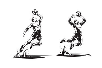 Obraz premium volleyball man illustration vector