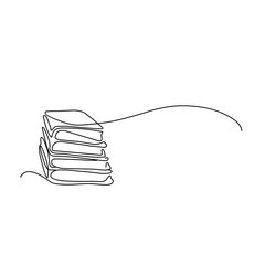 Continuous line book graphic design vector illustration.