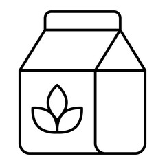 Flour packet thin line icon, cooking concept. Vector graphics. Flour bag, package sign on white background, linear style mobile or design.