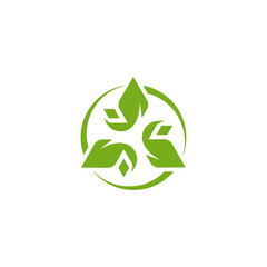 Trinity Triquentra icon logo, leaf triangle for nature industri, triangular