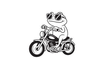frog motorcycle illustration vector