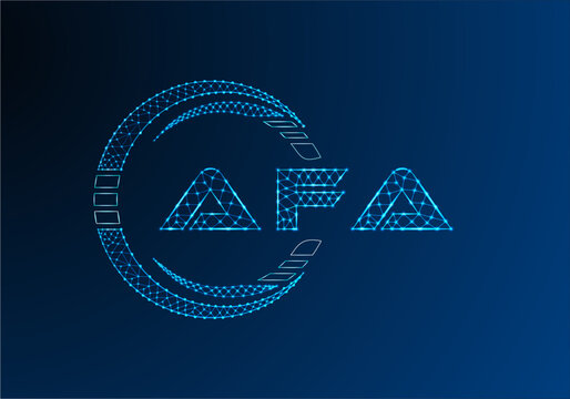 AFA low poly letter logo vector design. AFA lower poly logo design.