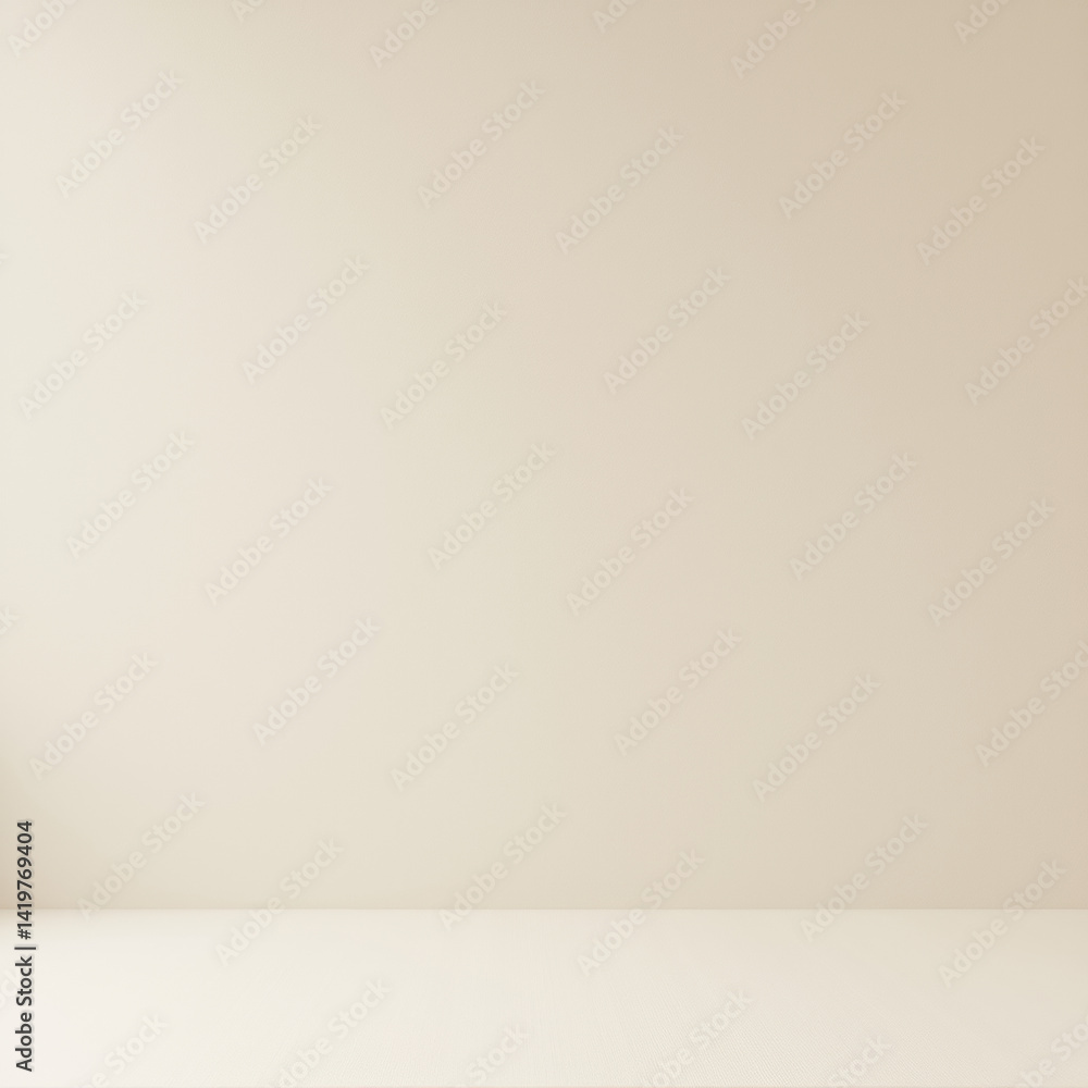 Poster minimalistic interior scene featuring plain wall and simple surface, creating calm and serene atmosp